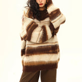 Dünner Pullover mit Streifen in Kontrastfarbe